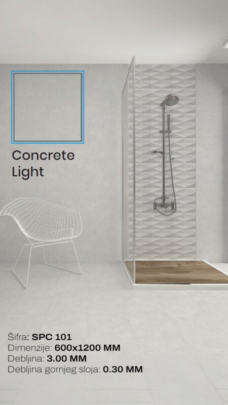 SPC panel 60*120 cm CONCRETE LIGHT