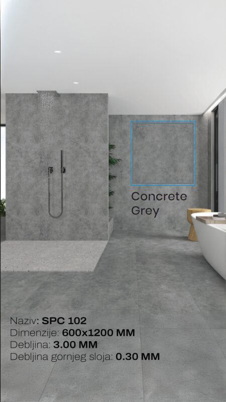SPC panel 60*120 cm CONCRETE GREY