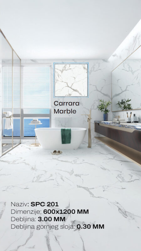 SPC panel 60*120 cm CARRARA MARBLE