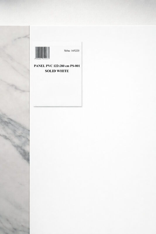 PVC Panel PS-001 122×280 cm SOLID WHITE